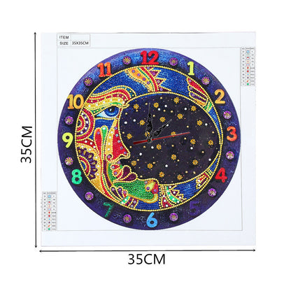 DIY Part Drill Special Shaped Diamond Clock 5D Mosaic Color Painting Kit