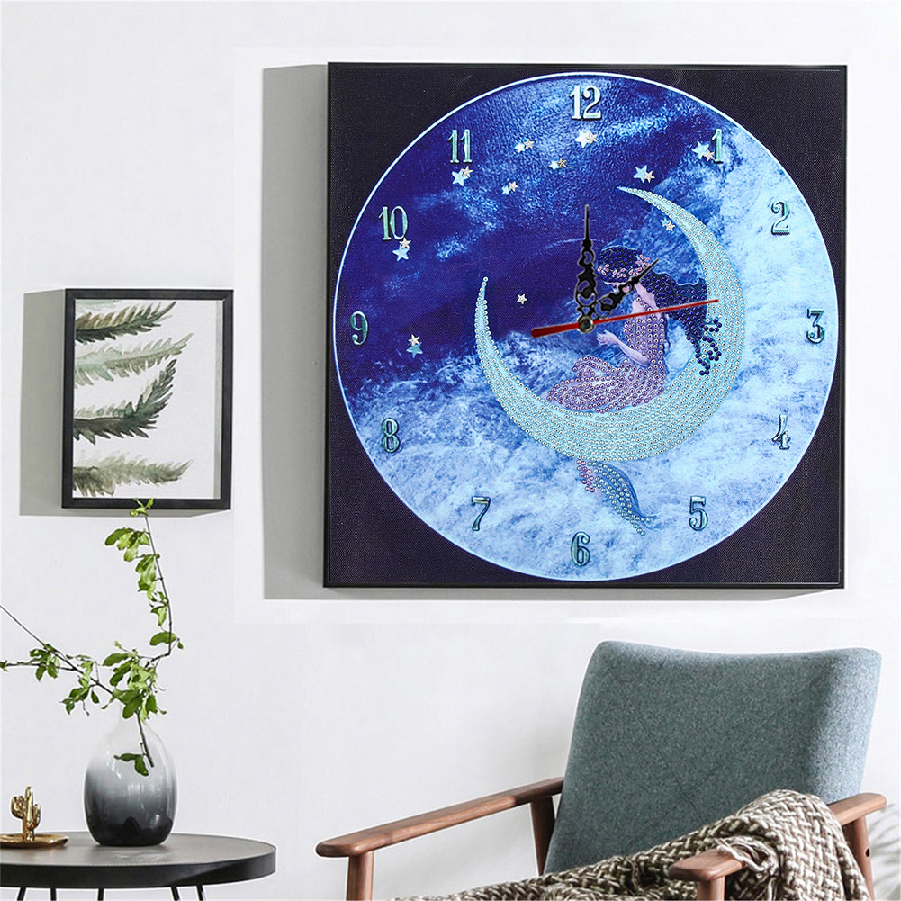 DIY Part Drill Special Shaped Diamond Clock 5D Mosaic Color Painting Kit