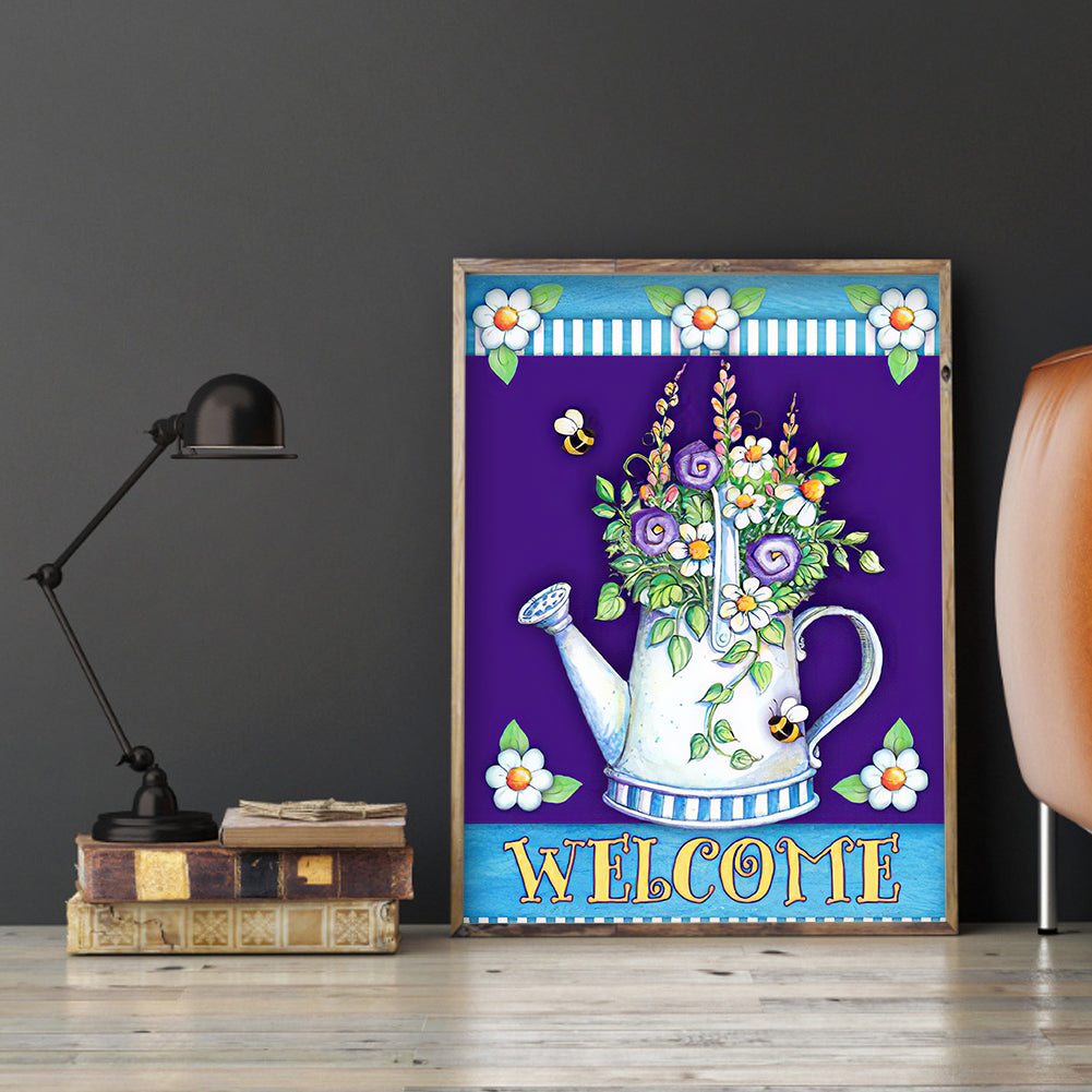 Welcome Word - Full Round Drill Diamond Painting 30*40CM