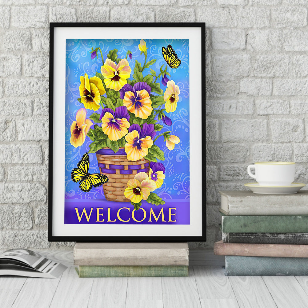 Welcome Word - Full Round Drill Diamond Painting 30*40CM