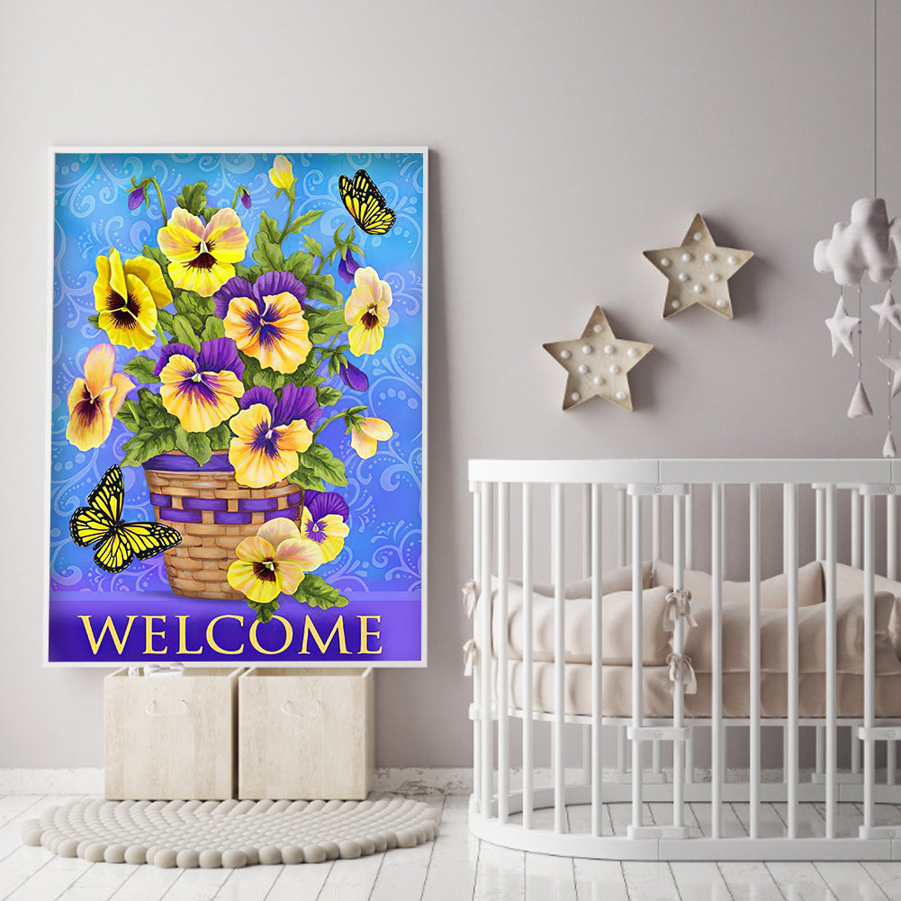 Welcome Word - Full Round Drill Diamond Painting 30*40CM