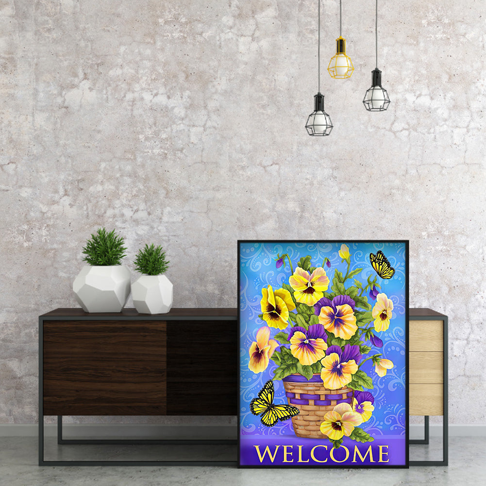 Welcome Word - Full Round Drill Diamond Painting 30*40CM