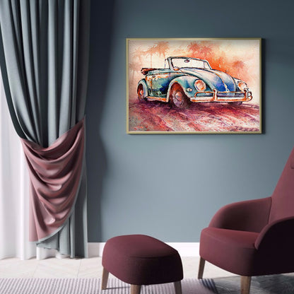 Retro Car - Full Round Drill Diamond Painting 40*30CM