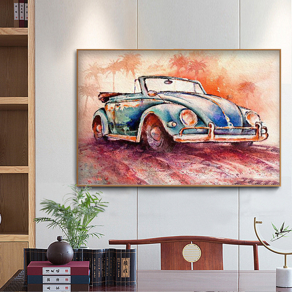 Retro Car - Full Round Drill Diamond Painting 40*30CM