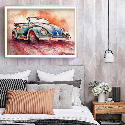 Retro Car - Full Round Drill Diamond Painting 40*30CM