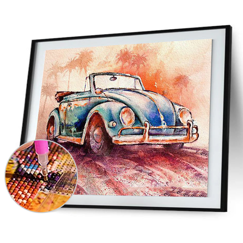 Retro Car - Full Round Drill Diamond Painting 40*30CM