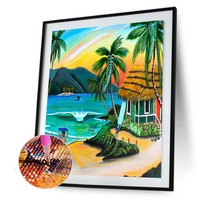 Coconut Tree - Full Round Drill Diamond Painting 30*40CM