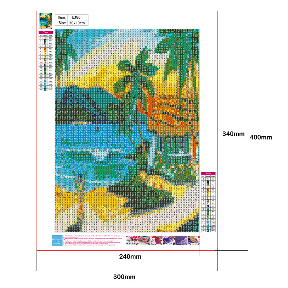 Coconut Tree - Full Round Drill Diamond Painting 30*40CM