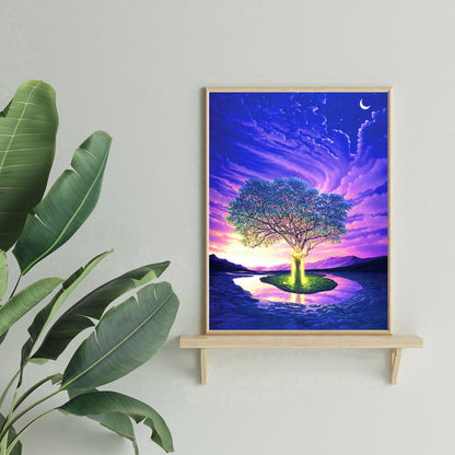 Tree Sunrise - Full Round Drill Diamond Painting 30*40CM