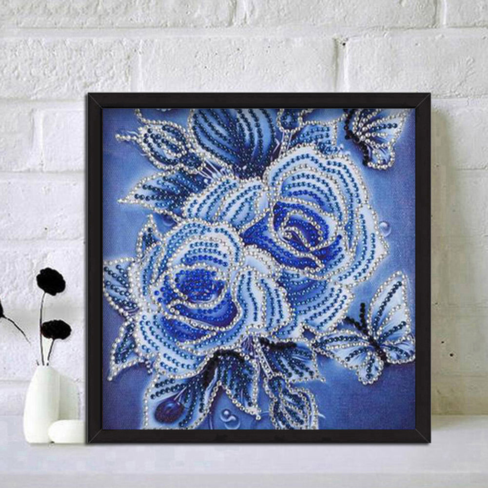 Rose Flower - Special Shaped Drill Diamond Painting 30*30CM