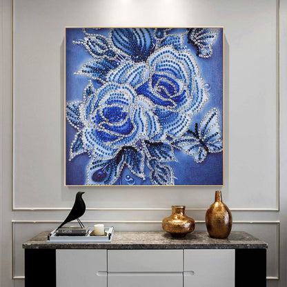 Rose Flower - Special Shaped Drill Diamond Painting 30*30CM