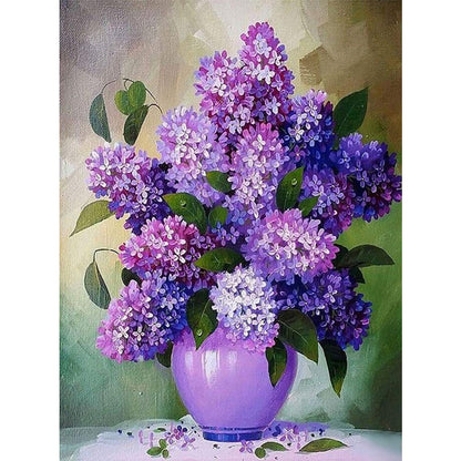 Purple Orchids - Full Round Drill Diamond Painting 30*40CM