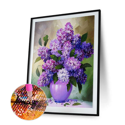 Purple Orchids - Full Round Drill Diamond Painting 30*40CM