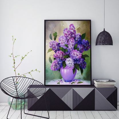 Purple Orchids - Full Round Drill Diamond Painting 30*40CM