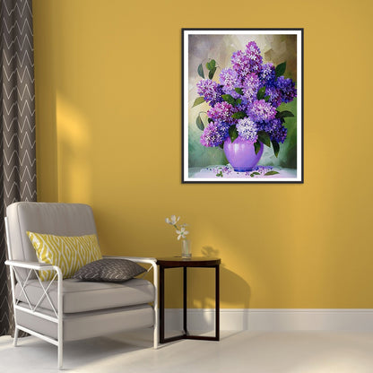 Purple Orchids - Full Round Drill Diamond Painting 30*40CM