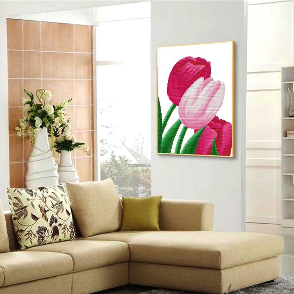 Tulips Flowers - Full Round Drill Diamond Painting 30*40CM