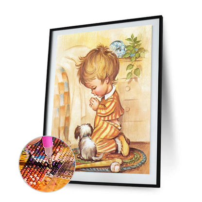 Praying Child - Full Round Drill Diamond Painting 30*40CM