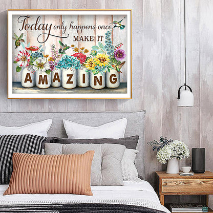 Amazing Sentence - Full Round Drill Diamond Painting 50*40CM