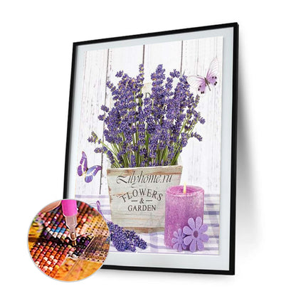 Lavender Butterfly - Full Round Drill Diamond Painting 30*40CM