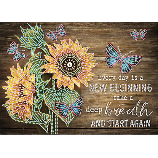 Letter Flower - Special Shaped Drill Diamond Painting 40*30CM