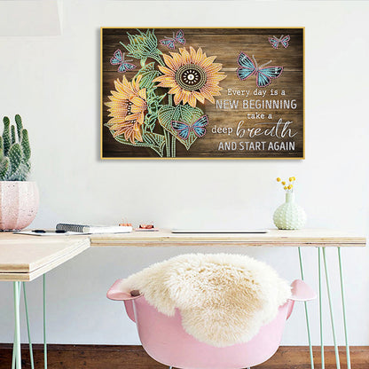 Letter Flower - Special Shaped Drill Diamond Painting 40*30CM