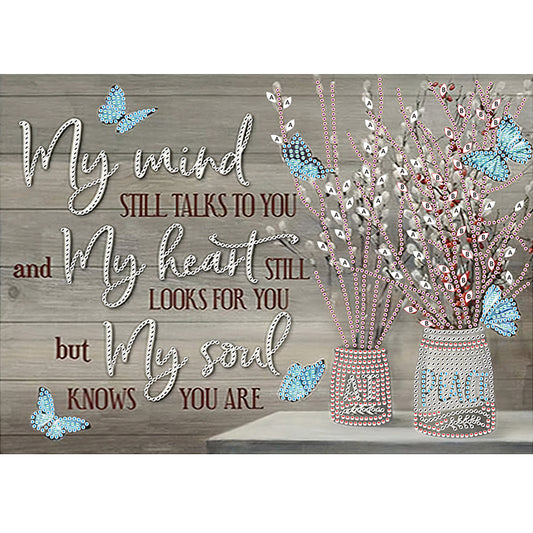 Letter Flower - Special Shaped Drill Diamond Painting 40*30CM