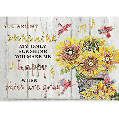 Letter Flower - Special Shaped Drill Diamond Painting 40*30CM