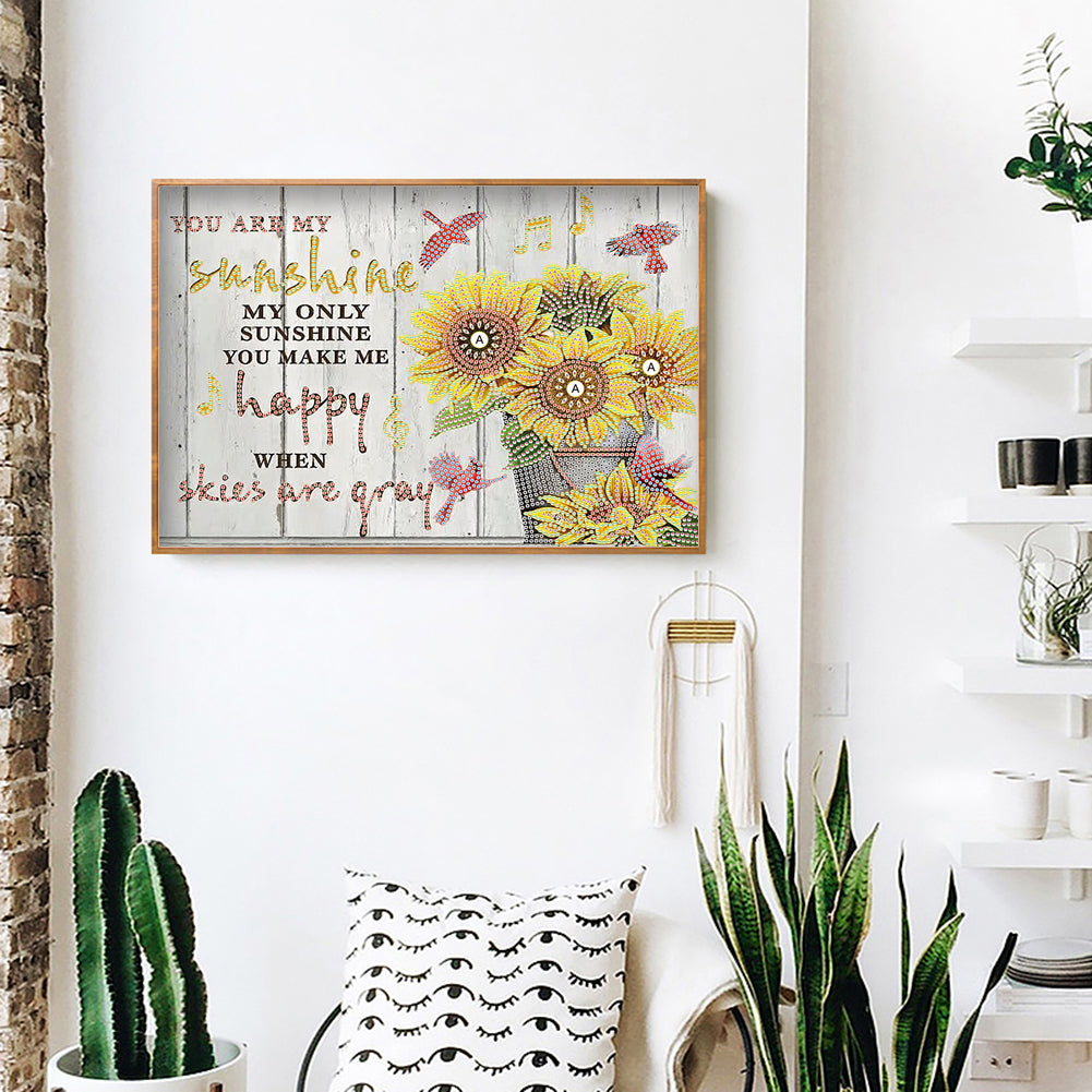 Letter Flower - Special Shaped Drill Diamond Painting 40*30CM