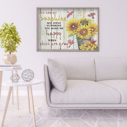 Letter Flower - Special Shaped Drill Diamond Painting 40*30CM