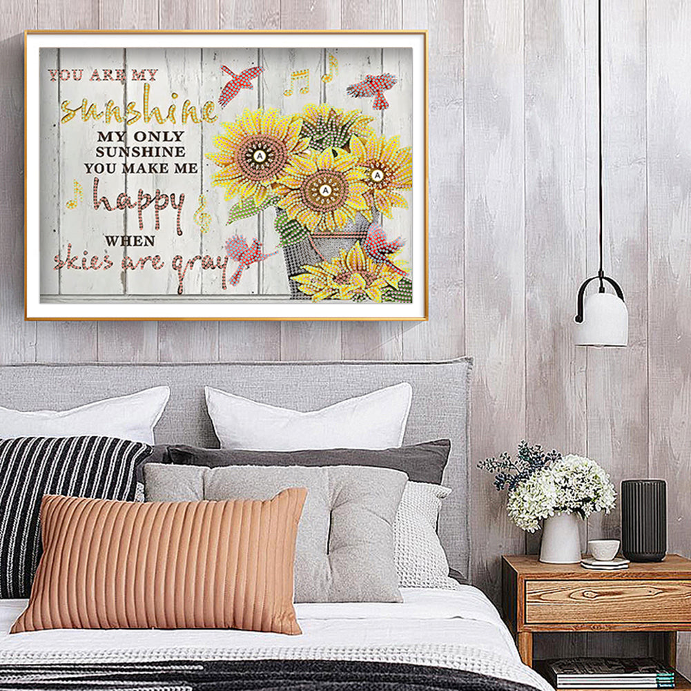 Letter Flower - Special Shaped Drill Diamond Painting 40*30CM