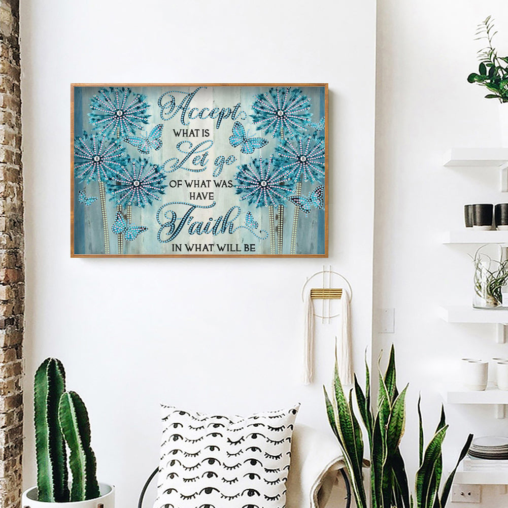 Letter Flower - Special Shaped Drill Diamond Painting 40*30CM