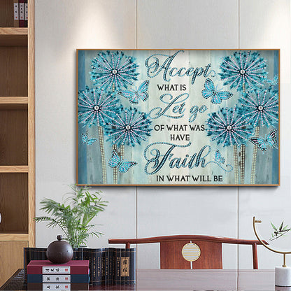 Letter Flower - Special Shaped Drill Diamond Painting 40*30CM