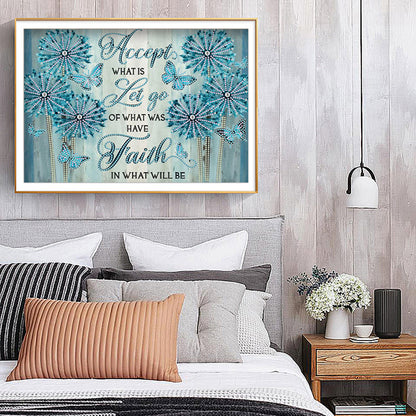 Letter Flower - Special Shaped Drill Diamond Painting 40*30CM