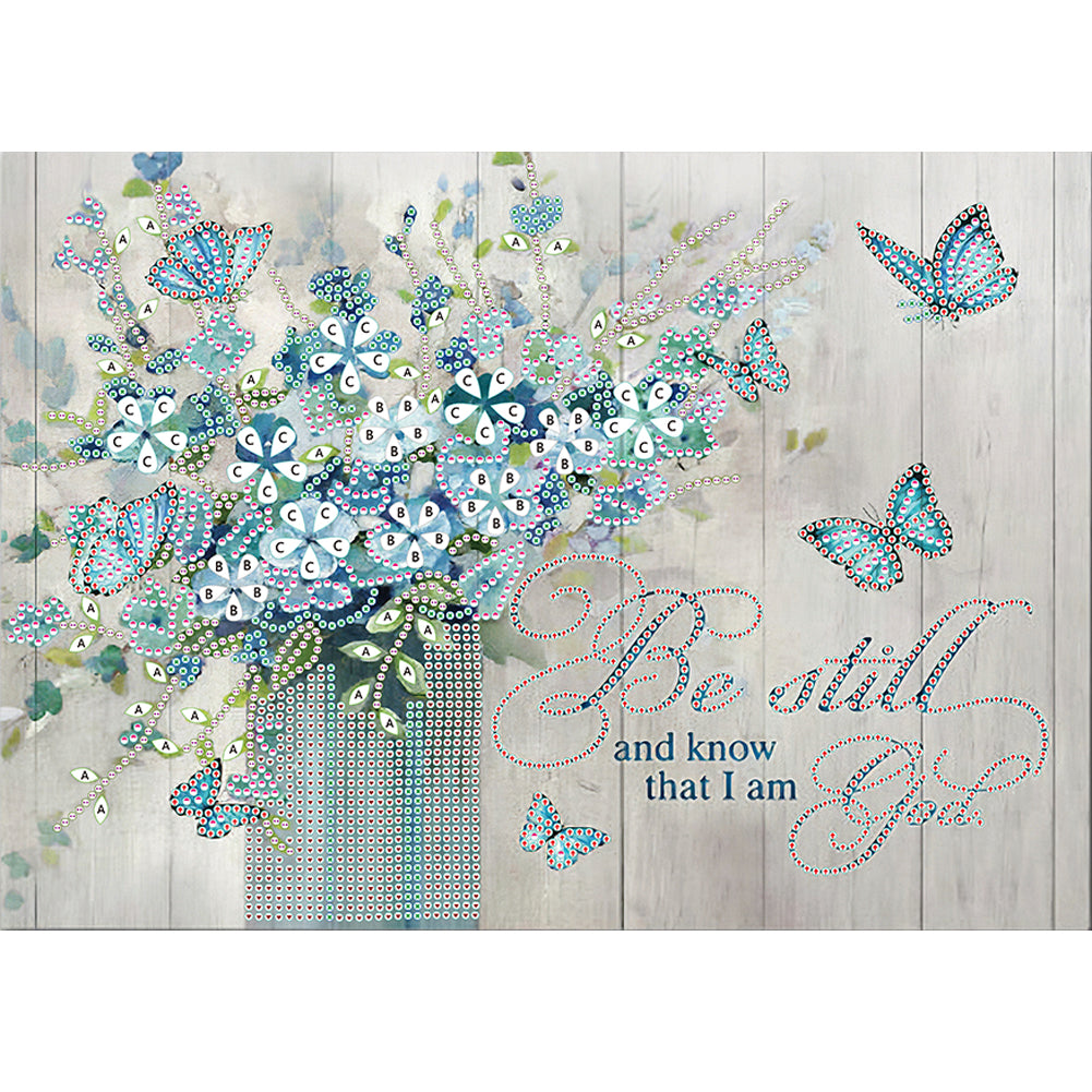 Letter Flower - Special Shaped Drill Diamond Painting 40*30CM