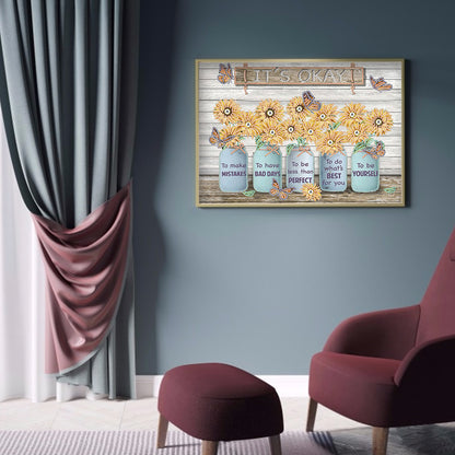 Letter Flower - Special Shaped Drill Diamond Painting 40*30CM