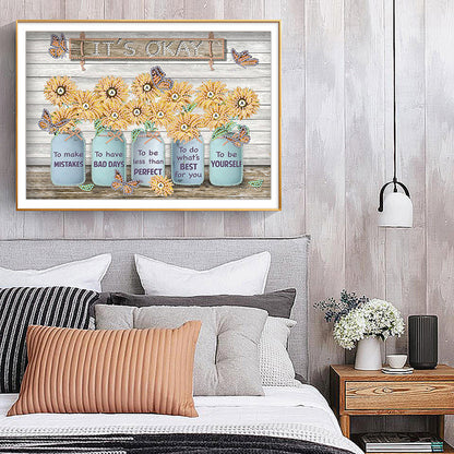 Letter Flower - Special Shaped Drill Diamond Painting 40*30CM