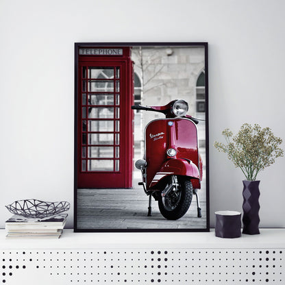 Red Motorcycle - Full Round Drill Diamond Painting 30*40CM