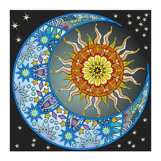 Sun Moon - Special Shaped Drill Diamond Painting 30*30CM