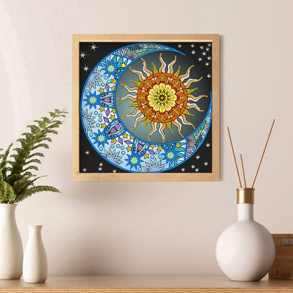 Sun Moon - Special Shaped Drill Diamond Painting 30*30CM