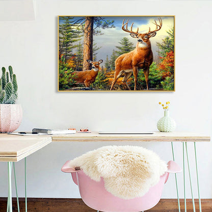 Deer - Full Round Drill Diamond Painting 40*30CM