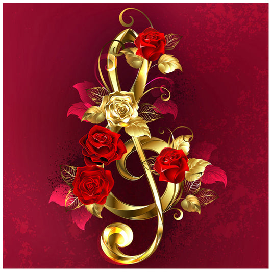 Gold-plated Rose - Full Round Drill Diamond Painting 30*30CM