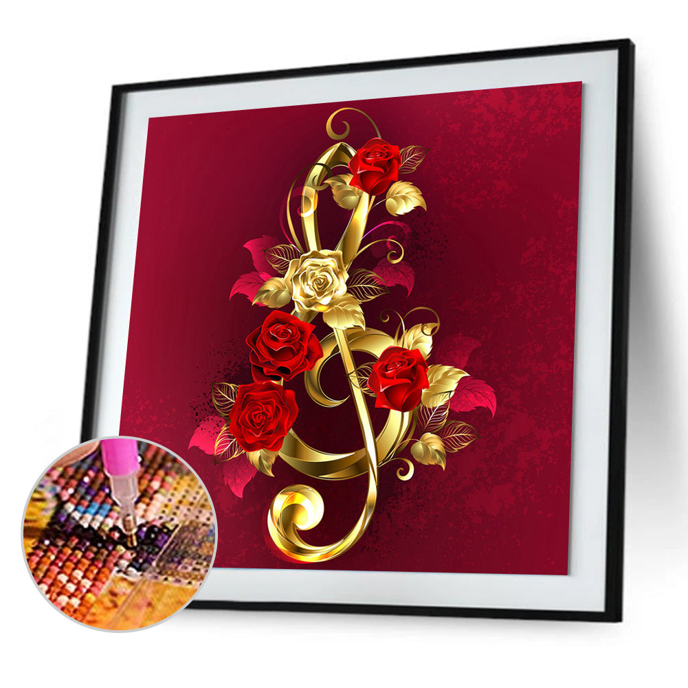 Gold-plated Rose - Full Round Drill Diamond Painting 30*30CM