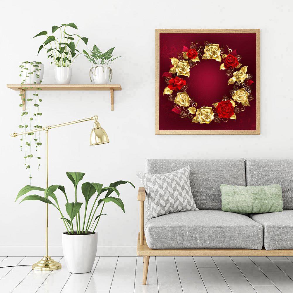 Gold-plated Rose - Full Round Drill Diamond Painting 30*30CM