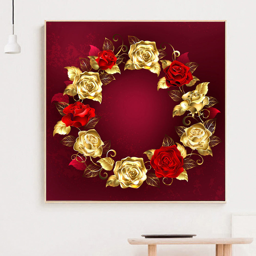 Gold-plated Rose - Full Round Drill Diamond Painting 30*30CM