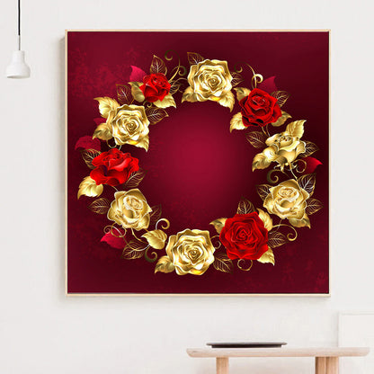 Gold-plated Rose - Full Round Drill Diamond Painting 30*30CM