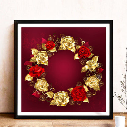 Gold-plated Rose - Full Round Drill Diamond Painting 30*30CM