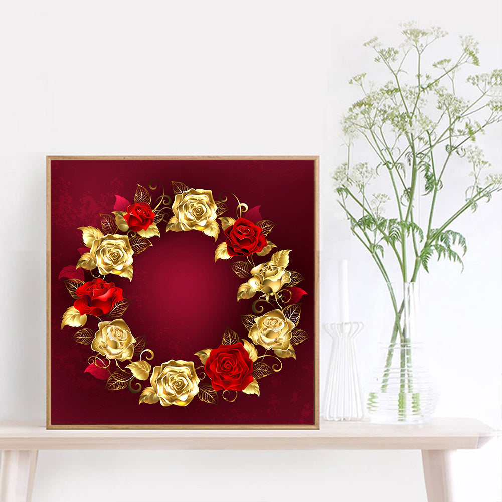 Gold-plated Rose - Full Round Drill Diamond Painting 30*30CM