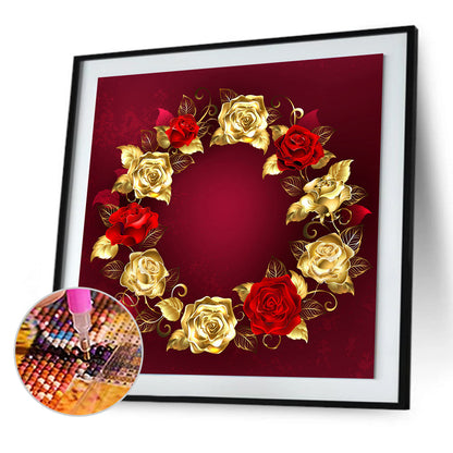 Gold-plated Rose - Full Round Drill Diamond Painting 30*30CM