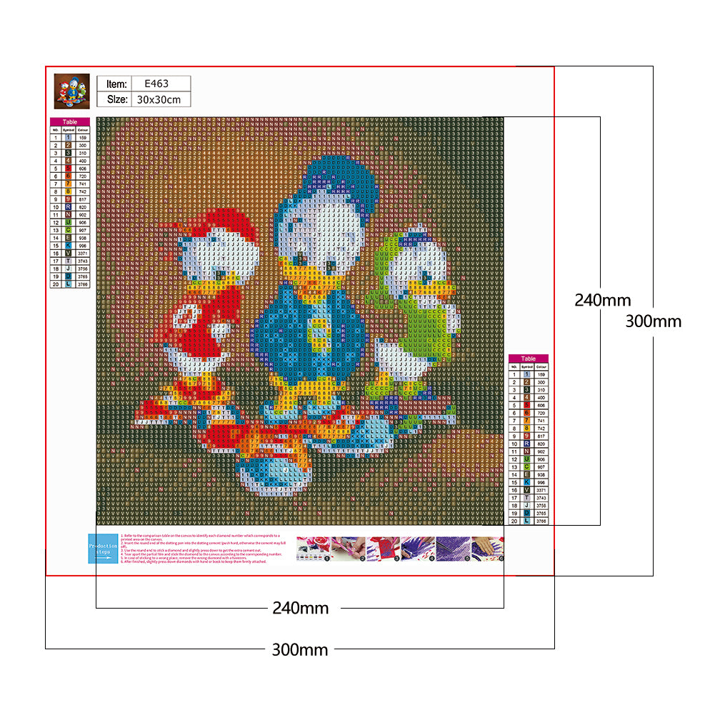 Donald Duck - Full Round Drill Diamond Painting 30*30CM