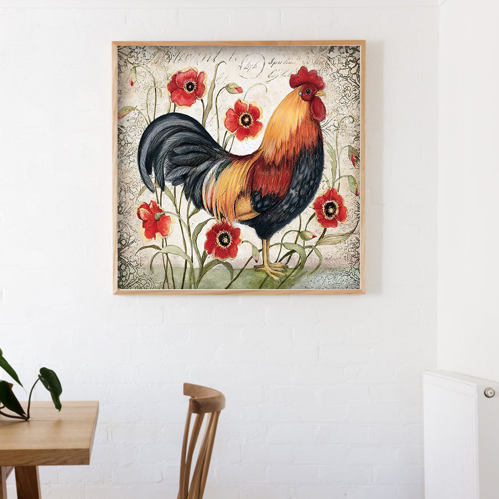 Chickens - Full Round Drill Diamond Painting 30*30CM